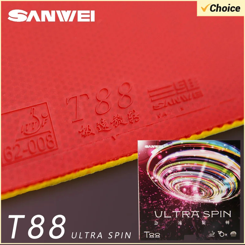 기존 SANWEI T88 울트라 스핀 탁구 고무 반 끈 - Table Tennis Rubber Anti Spin 리뷰 및 가격
