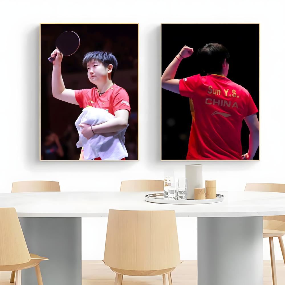 챔피언 탁구 선수 S-Sun Yingsha 포스터 벽  - Table Tennis Champion 리뷰 및 가격