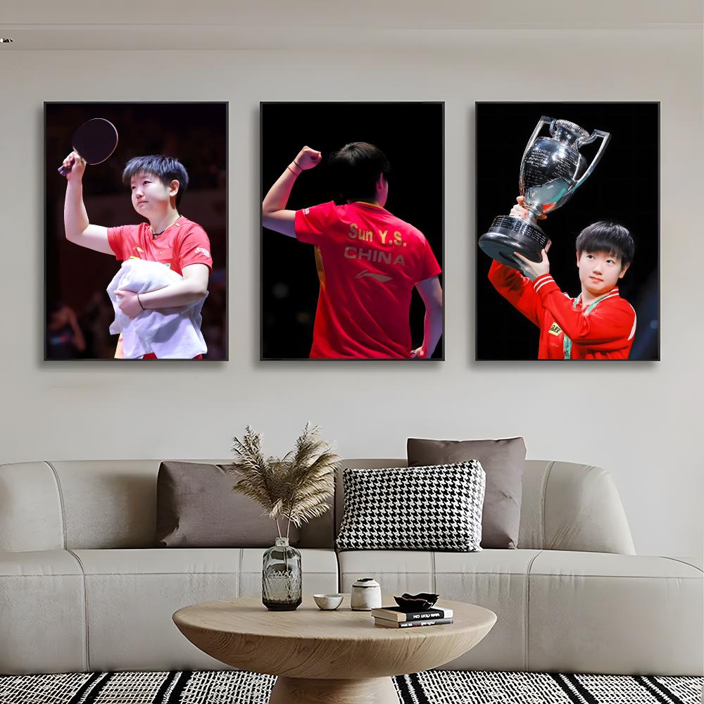 챔피언 탁구 선수 S-Sun Yingsha 포스터 벽  - Table Tennis Champion 리뷰 및 가격