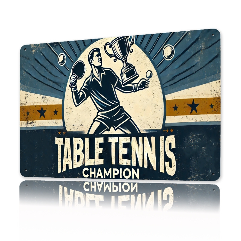 빈티지 탁구 선수권 대회 금속 벽 장식, - 선수와 트 - Table Tennis Championships 리뷰 및 가격